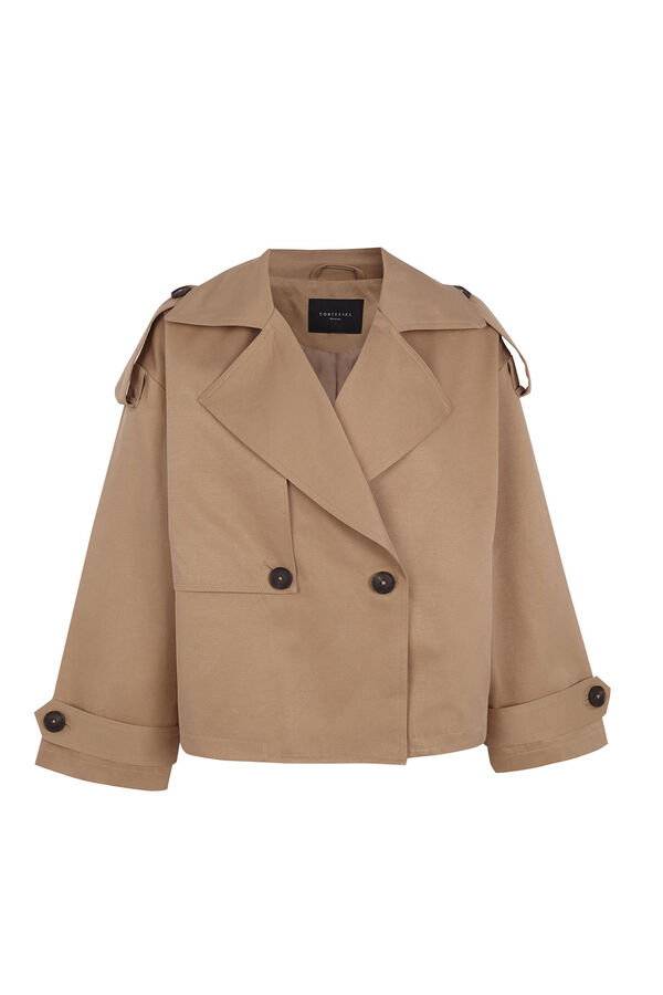 Cortefiel Gabardina corta Beige