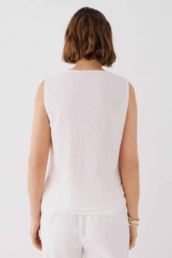 Cortefiel Top pedrer&iacute;a Blanco