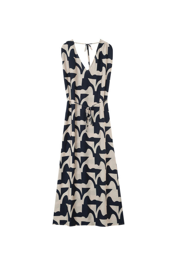 Grace & Mila Vestido longo com estampado geom&eacute;trica Azul