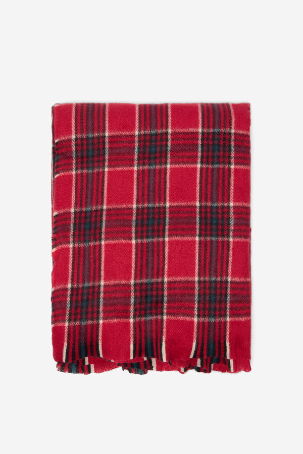 Cortefiel Cachecol com padr&atilde;o ao xadrez tartan Vermelho