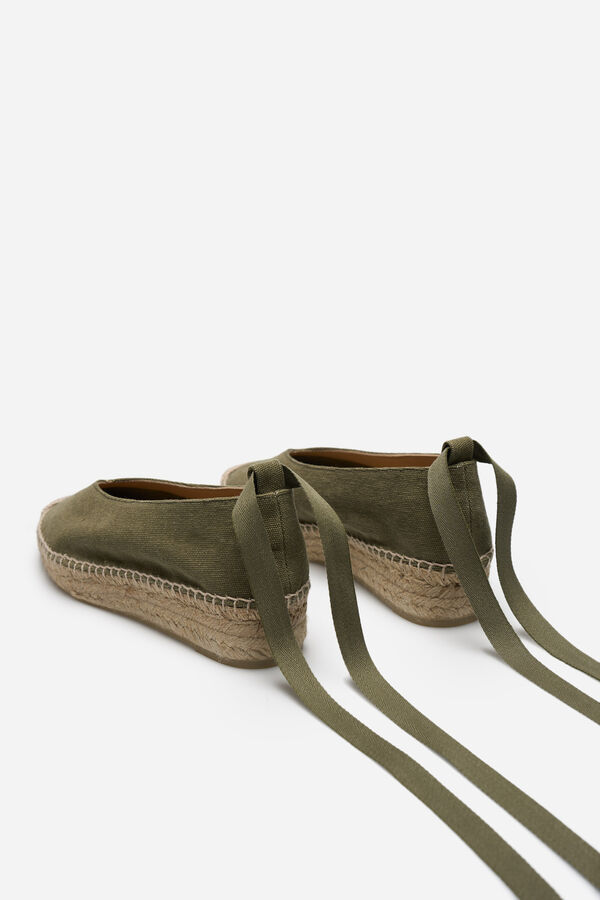 Castañer Alpercata com cunha Gea lona Verde