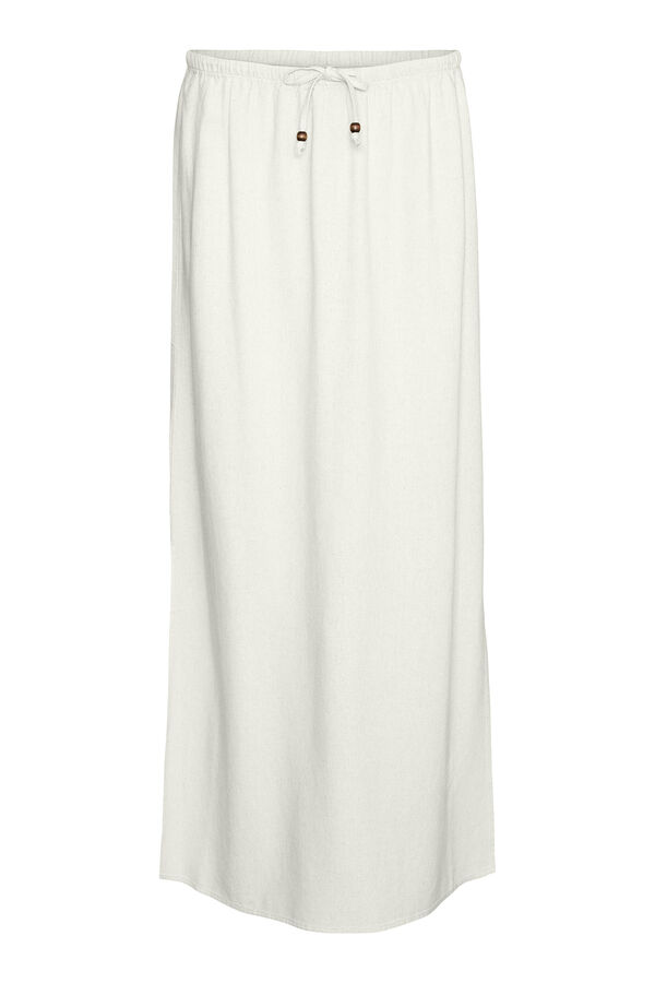 Vero Moda Falda larga fluida de lino Blanco