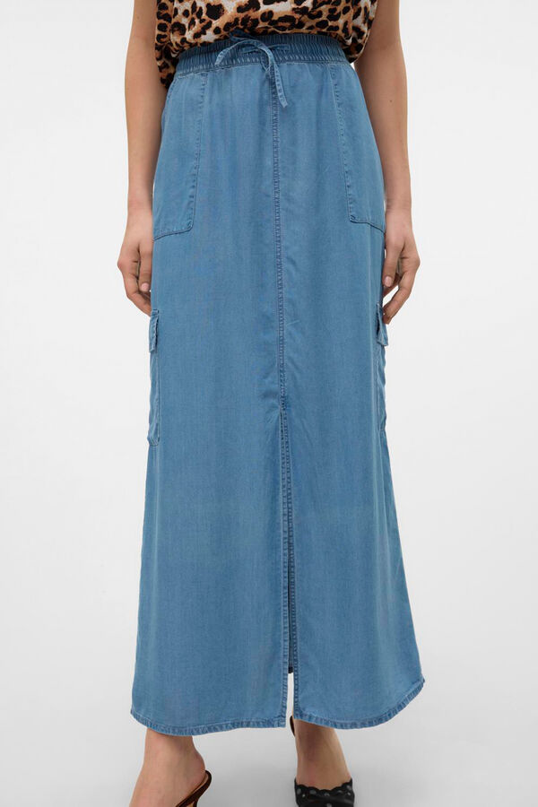 Vero Moda Saia comprida cargo  Azul