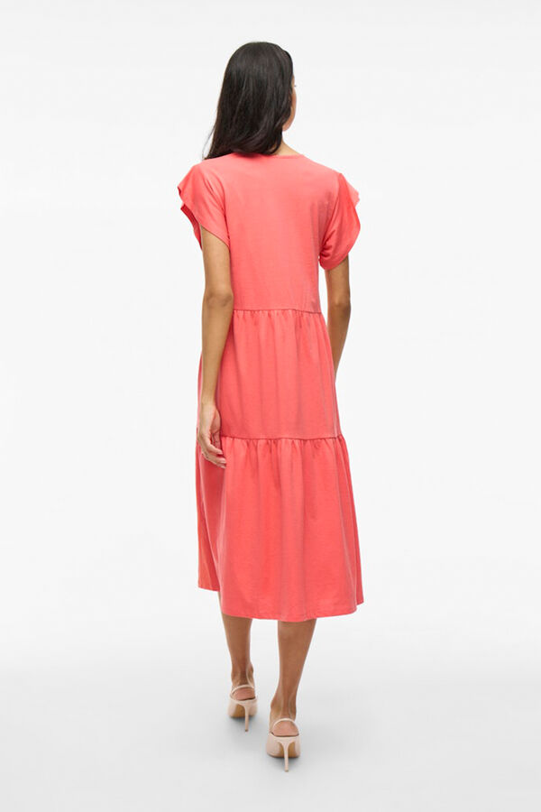 Vila Vestido midi con algod&oacute;n org&aacute;nico Rosa