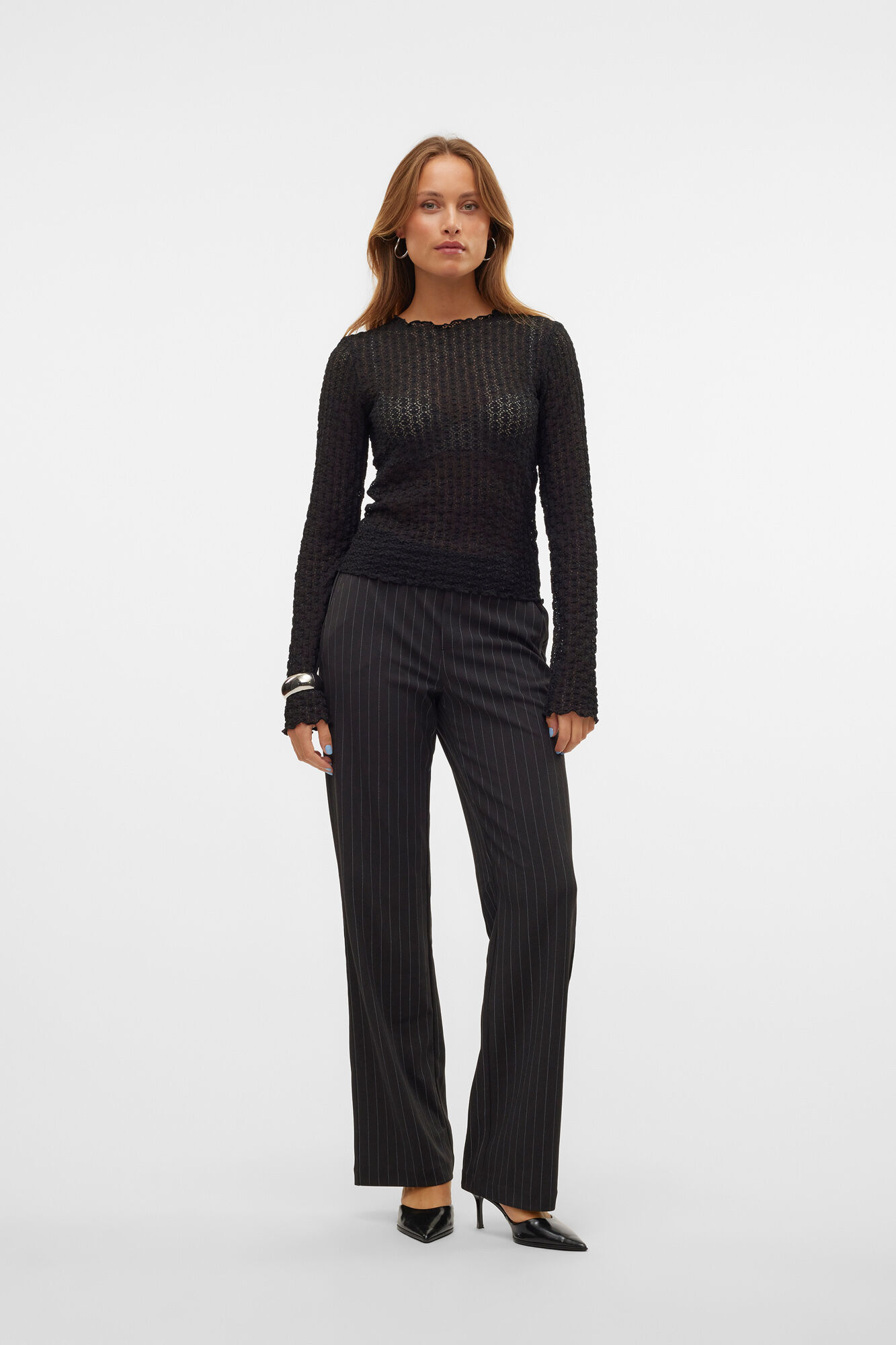 Vero Moda Cal&ccedil;a de terno listradas