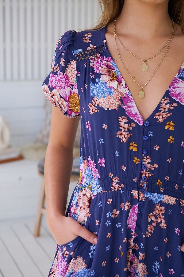 Jaase Vestido comprido Carmen Azul