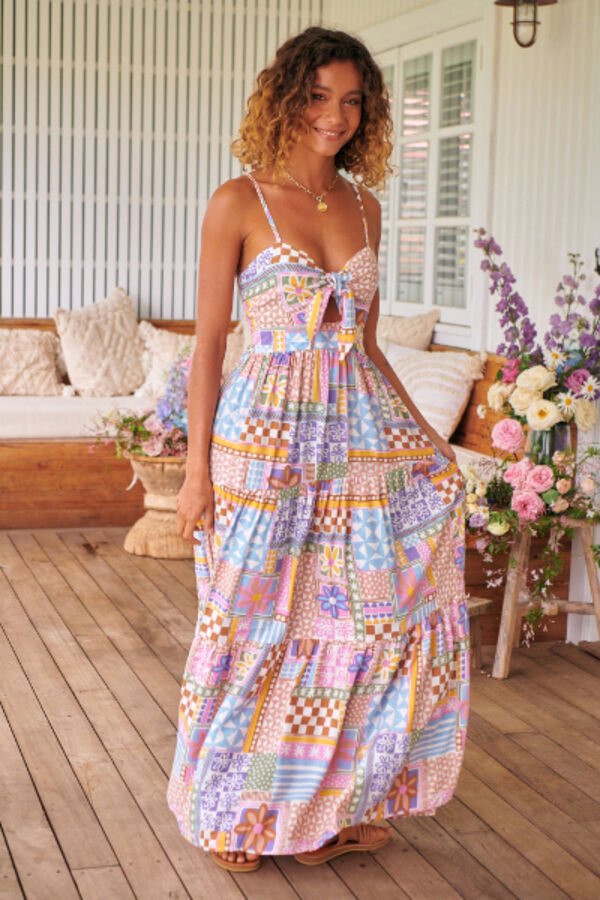 Jaase Vestido maxi Bambi estampado Sweet illusions Multicolorido