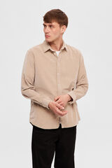 Cortefiel Camisa de micropana slim fit elaborada con algodón reciclado. Marrón