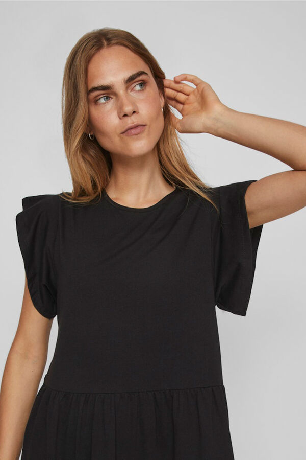 Vila Vestido midi con algod&oacute;n org&aacute;nico Negro