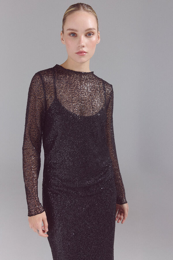 Slowlove Top brillante Negro