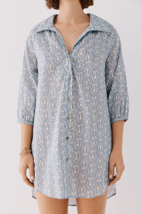 Cortefiel Caftán túnica estampado Estampado azul