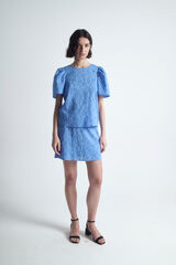 Object Saia curta bordada Azul