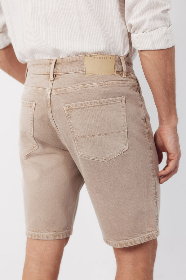 Cortefiel Bermuda denim color regular Beige