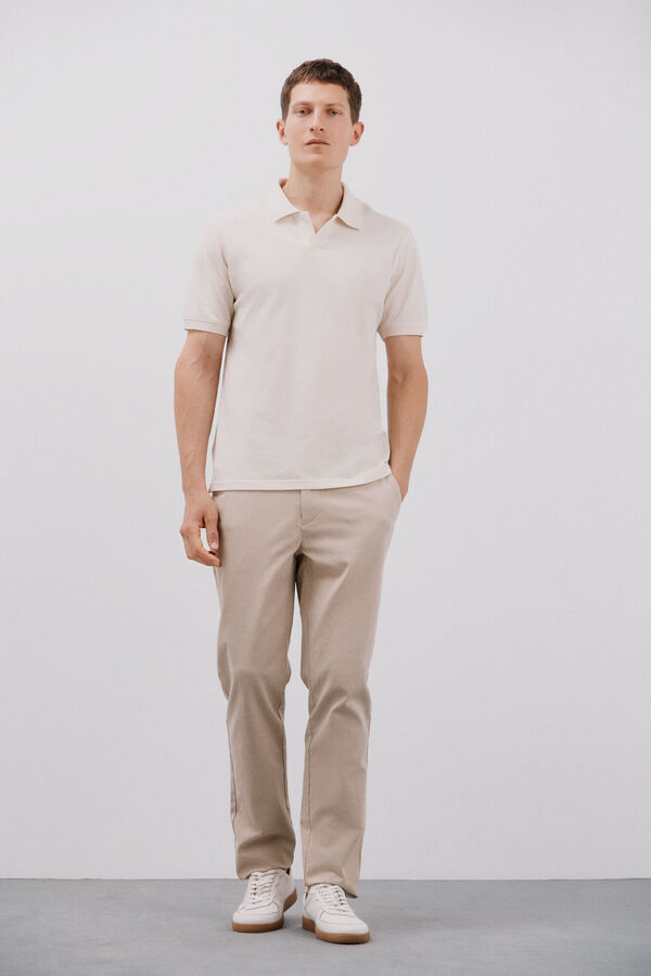 Cortefiel Polo de estructura Marfil