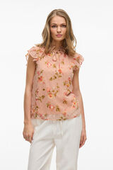 Vila Blusa plumeti estampada Rosa