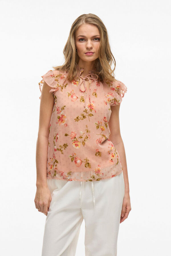 Vila Blusa plumeti estampada Rosa
