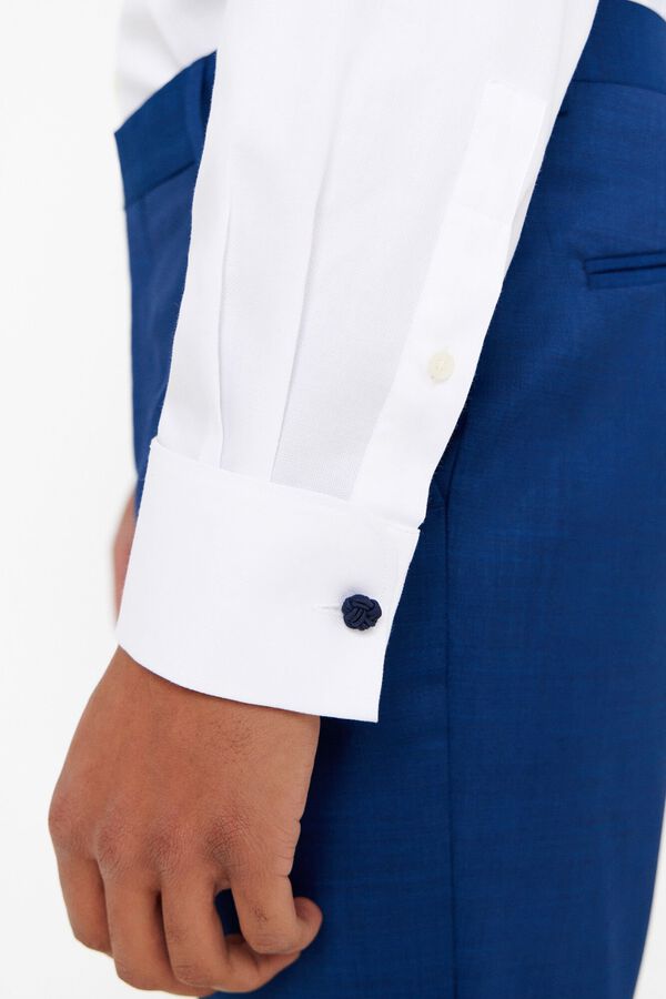 Cortefiel Camisa gemelos lisa f&aacute;cil plancha Blanco