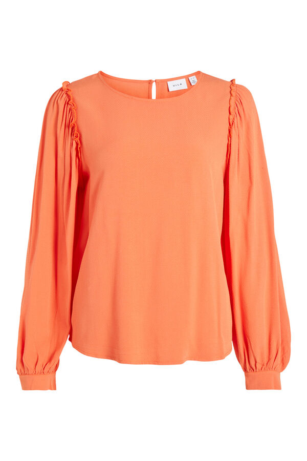 Cortefiel Blusa fluída de manga comprida  Laranja