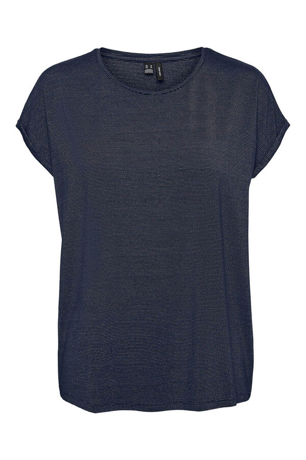 Vero Moda Camiseta básica lúrex Azul marino