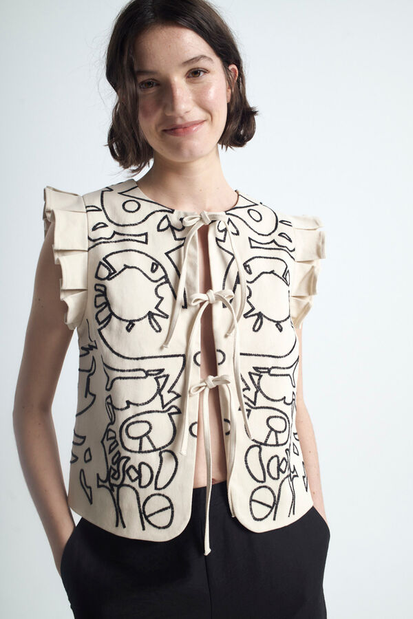 Object Chaleco bordado Gris