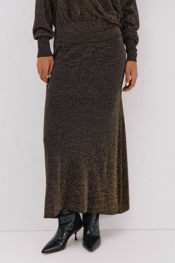 Cortefiel Saia de malha com lurex Dourado