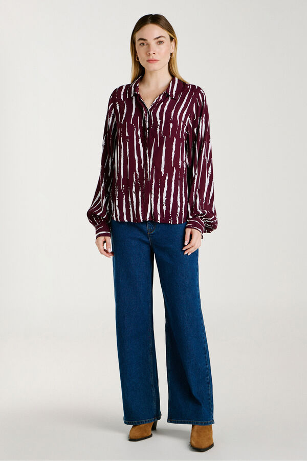 Vila Camisa estampada de viscosa Morado