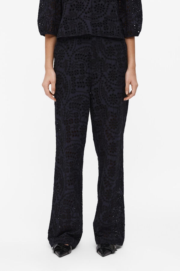 Object Pantal&oacute;n bordado perforado Negro