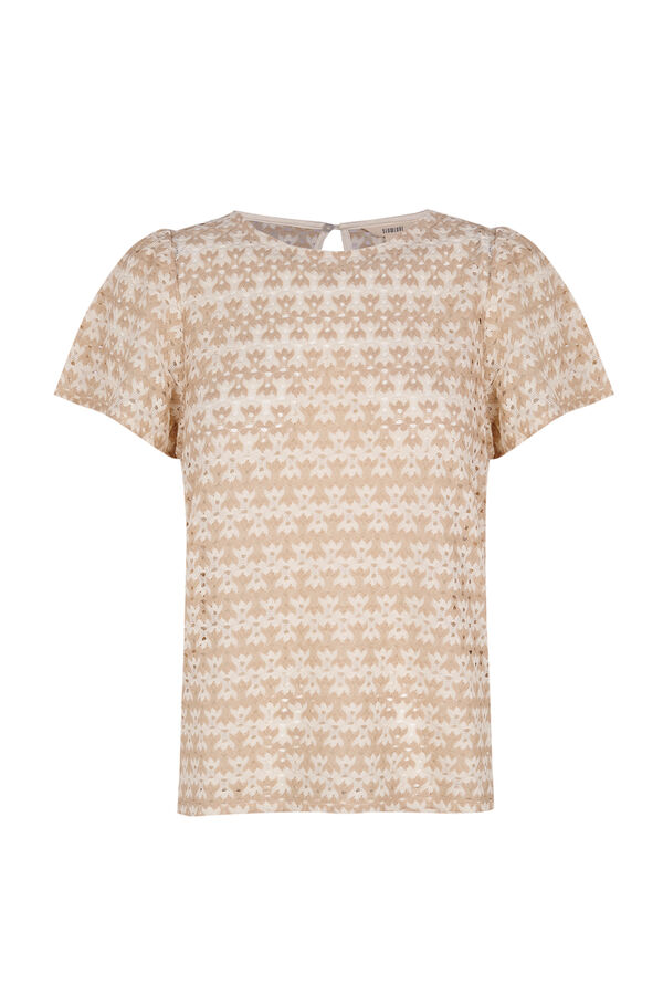 Slowlove Top estruturado de manga curta Ecru