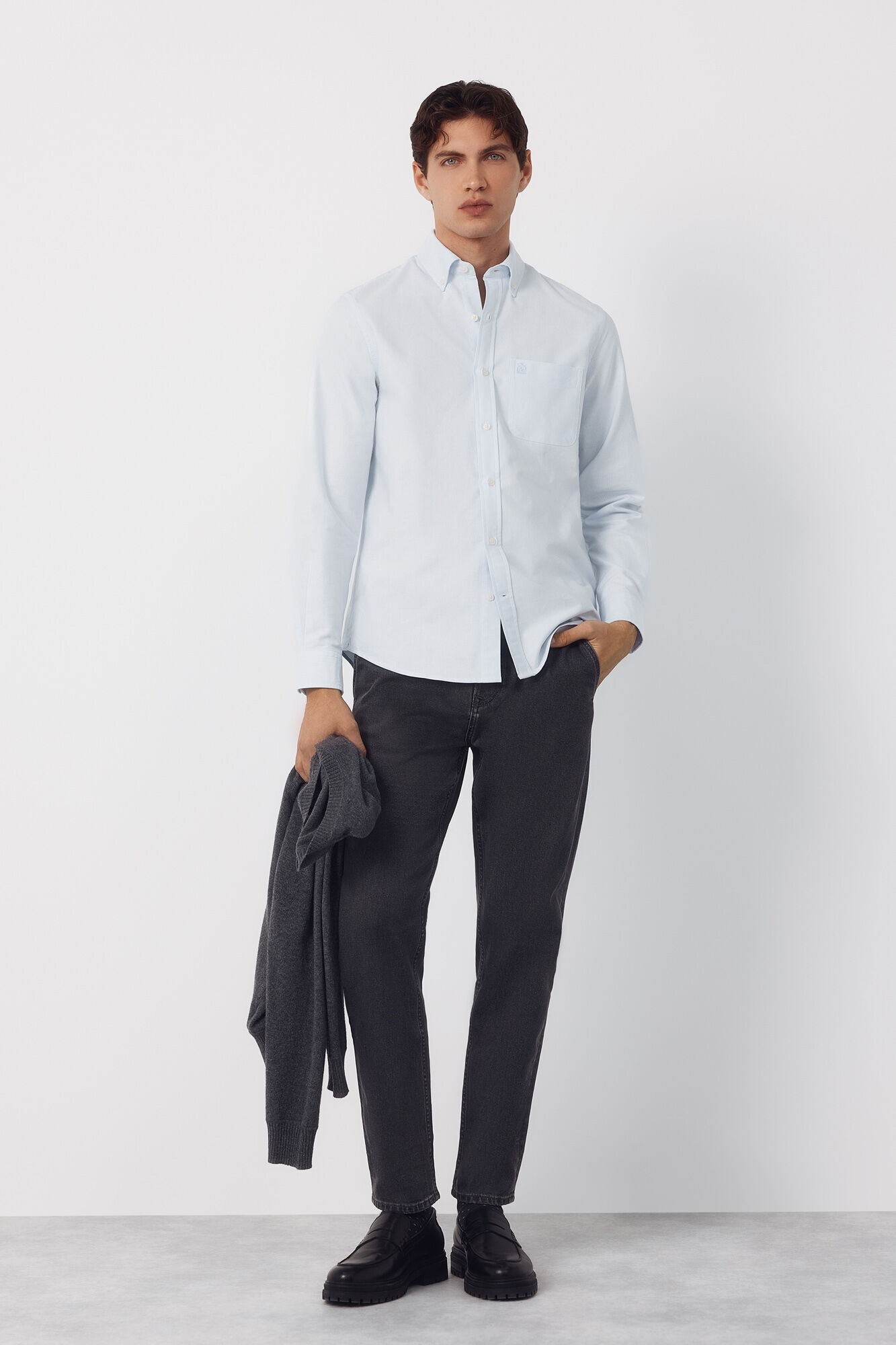 Cortefiel Camisa oxford listrada com vela