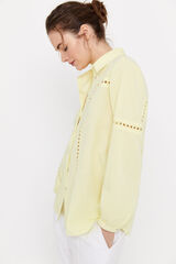 Cortefiel Camisa lino Amarillo