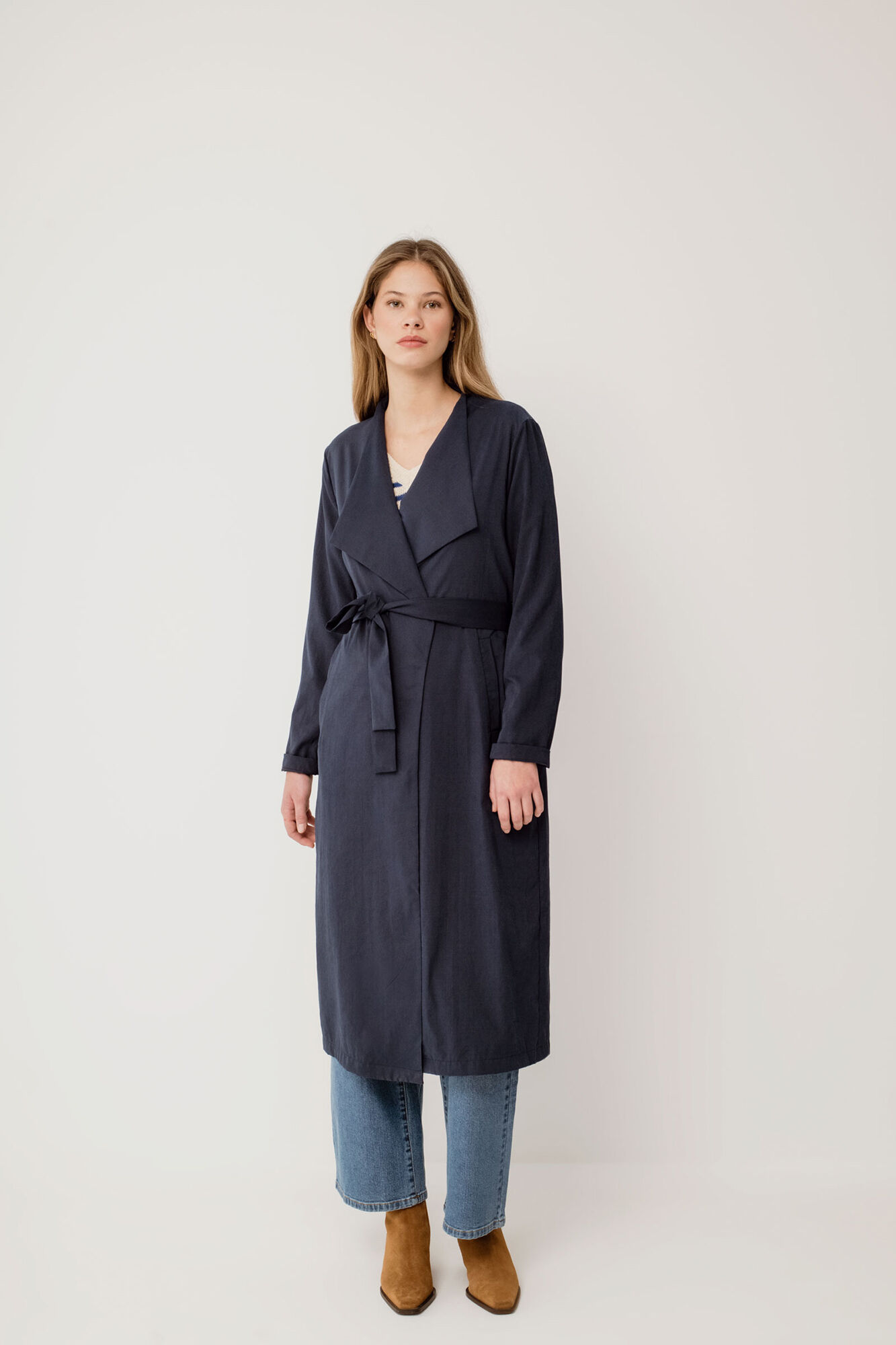 Vila Gabardina larga anudada