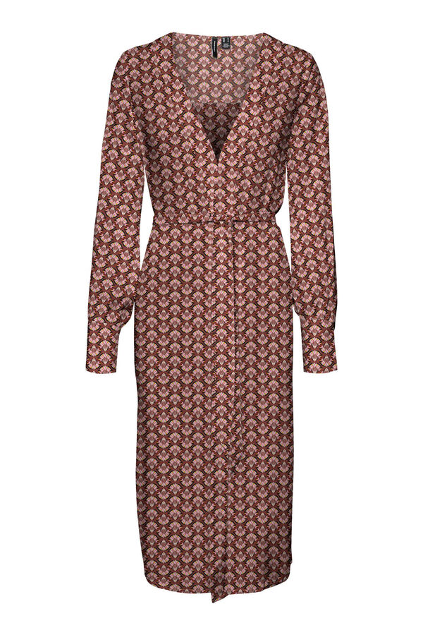 Vero Moda Vestido comprido cruzado Castanho