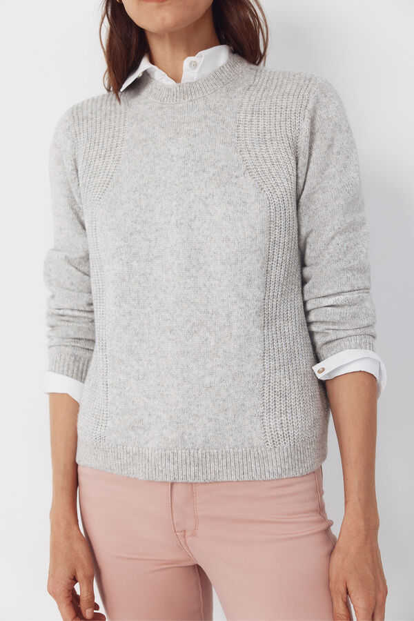 Cortefiel Jersey punto combinado Gris