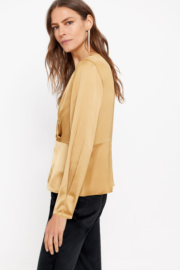 Cortefiel Blusa dorada Amarillo