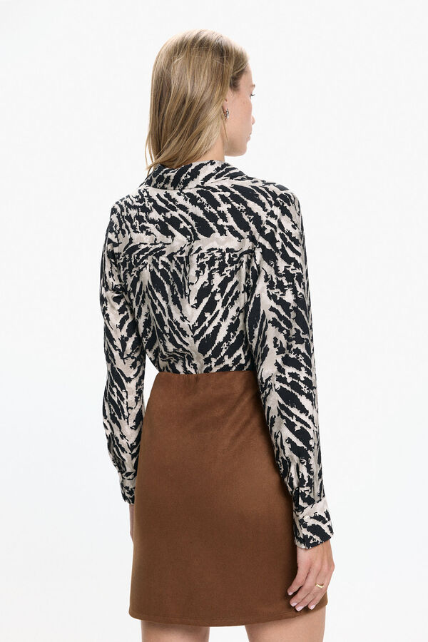Vero Moda Camisa estampada manga larga Negro