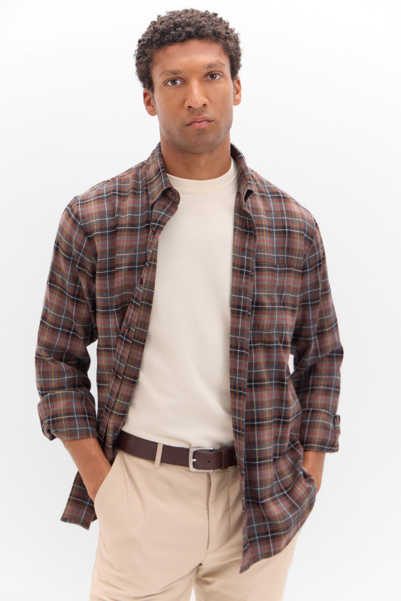 Cortefiel Camisa twill cuadros