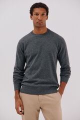 Cortefiel Jersey lana lambswool cuello redondo Gris
