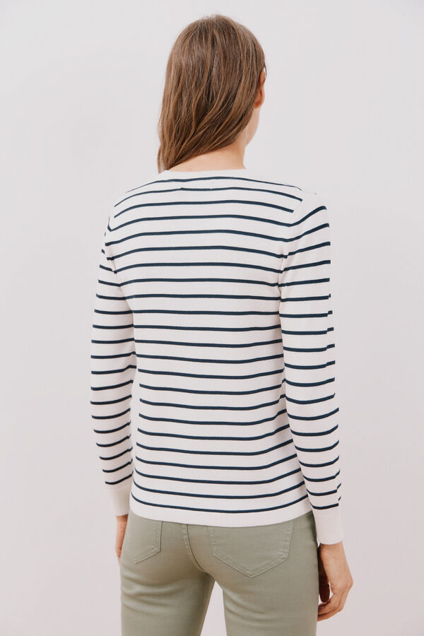 Cortefiel Jersey rayas bicolor Marfil