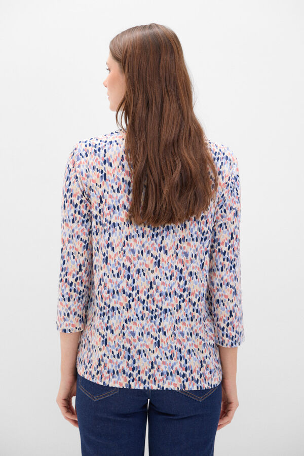 Cortefiel Camiseta b&aacute;sica fluida Estampado blanco