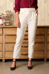 Pol&iacute;n Et Moi Pantal&oacute;n cintur&oacute;n Bianca Beige