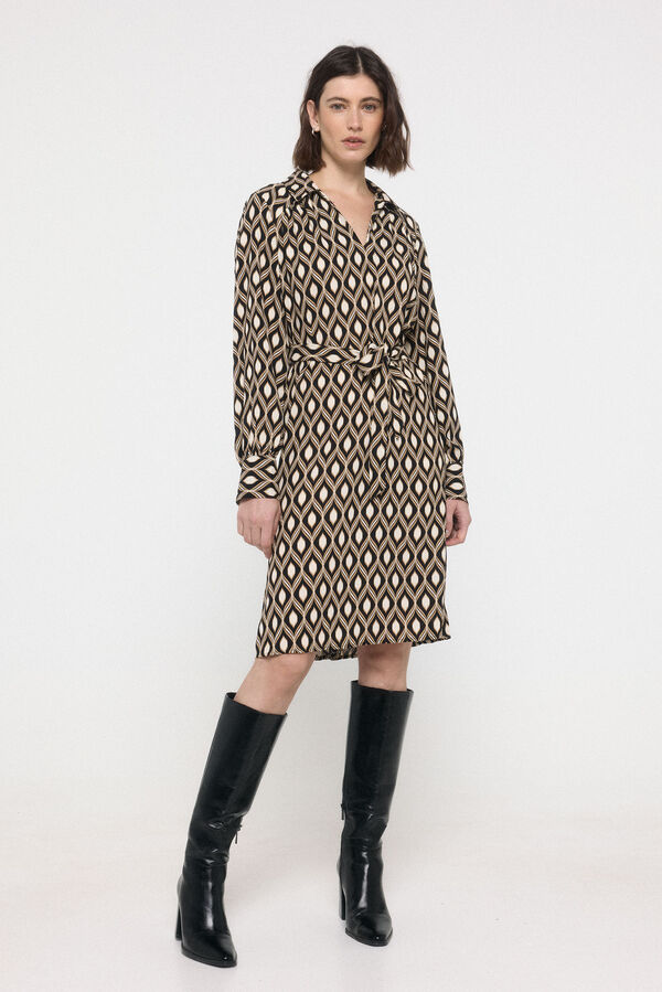 Vero Moda Vestido camisero midi Negro