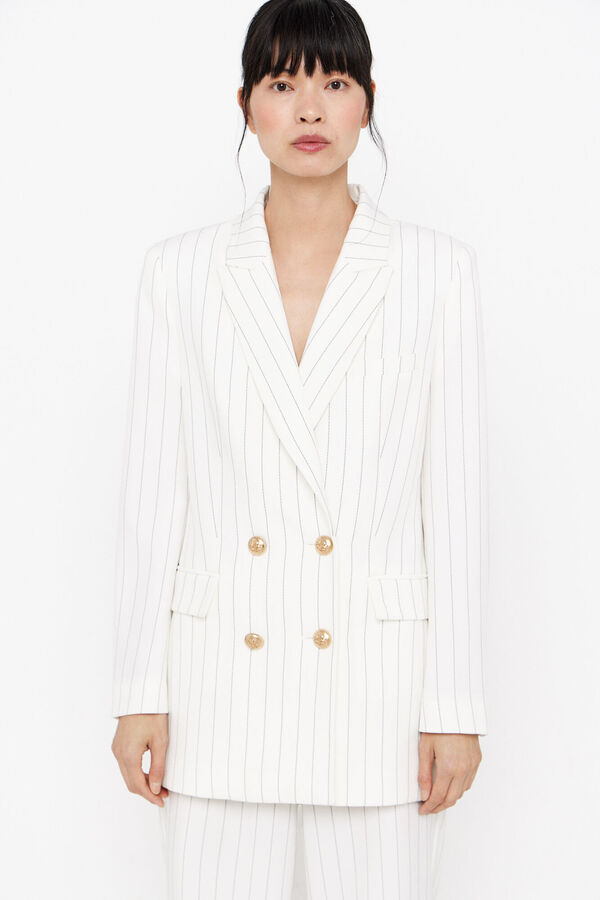 Cortefiel Blazer raya diplom&aacute;tica Blanco