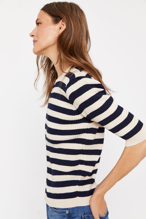 Cortefiel Camisola malha canelada Azul