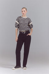 Slowlove Pantalones corduroy mom Negro