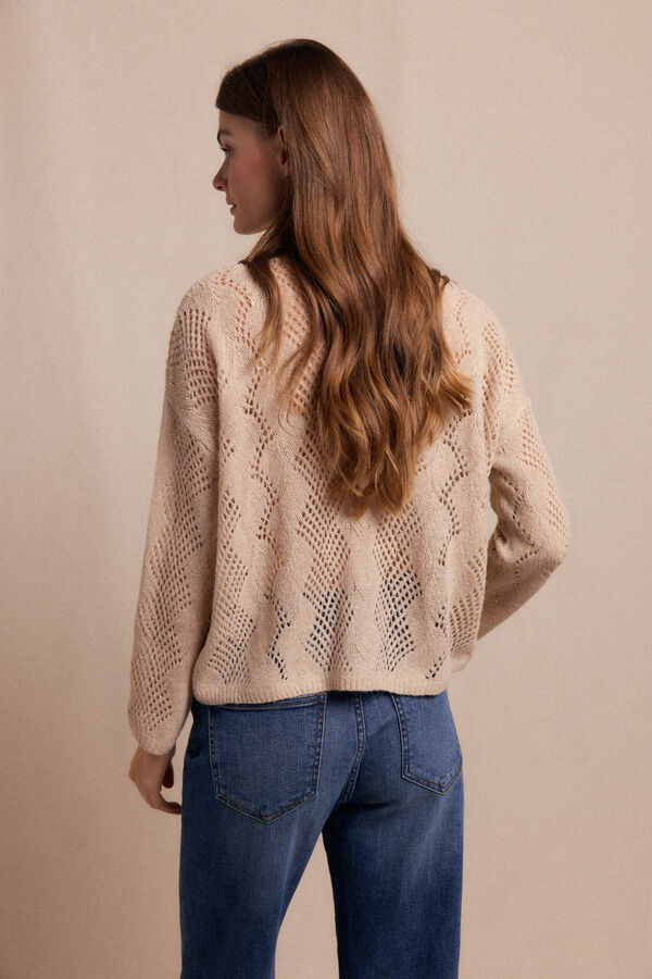 Slowlove Jersey calado perkins Beige