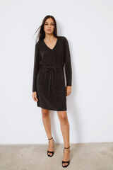Vila Vestido curto com lurex Preto