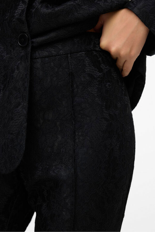 Vero Moda Pantal&oacute;n acampanado efecto encaje Negro