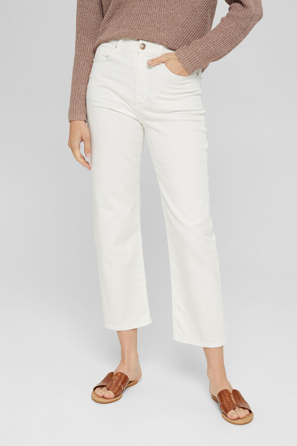 Cortefiel Jeans straight cintura alta Branco