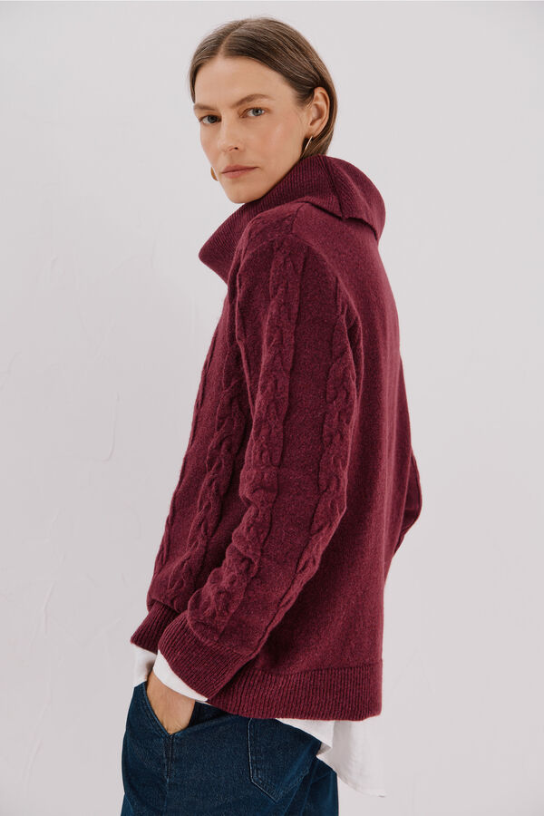 Cortefiel Jersey cuello amplio Morado