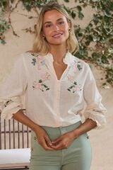Pol&iacute;n Et Moi Camisa bordados Julieta Ecru